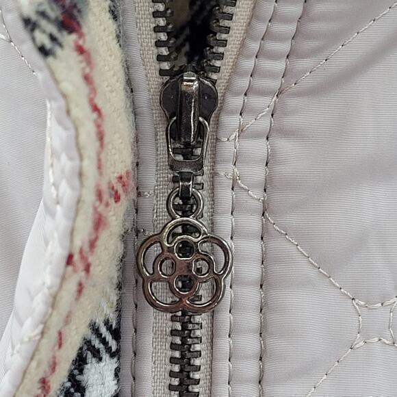 HP Miju Beige Quilted‎ Lined  zip and Snap Hooded Parka Jacket - Picture 8 of 16